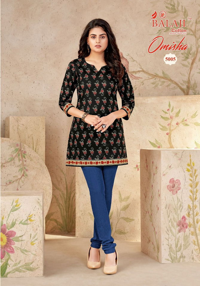 Omisha Vol 5 By Balaji Cotton Tunic Style Short Kurti Wholesale Shop In Surat